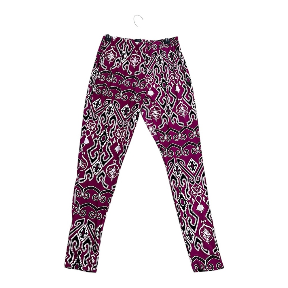 Ashley Stewart Pants Size 14/16 Bold Pink Geometric Print Elastic Waist Stretch - Picture 9 of 9